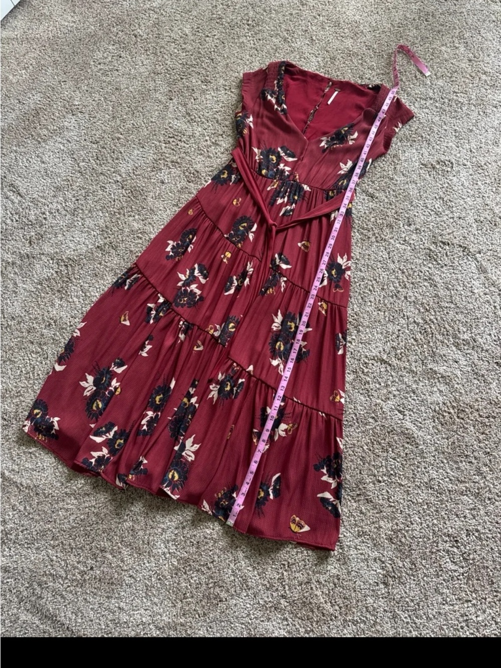 FREE PEOPLE All I Got Printed Maxi Dress In Red Combo size 6 - Picture 11 of 12